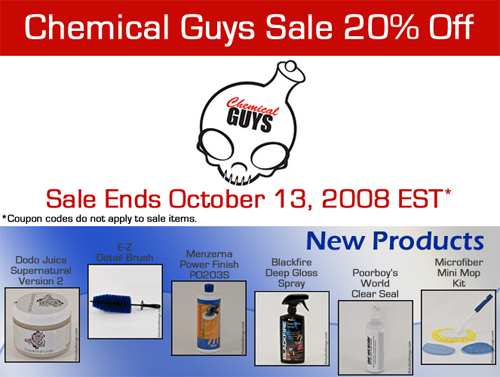Chemical Guys Sale Newsletter & New Products