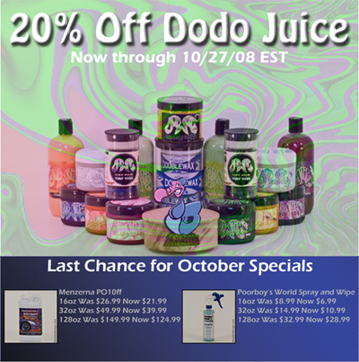 Dodo Juice Promo October 2008