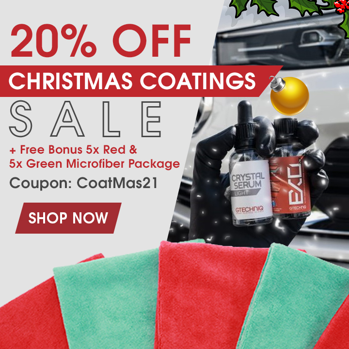20% Off Christmas Coatings Sale + Free Bonus 5x Red & 5x Green Microfiber Package - Coupon CoatMas21 - Shop Now
