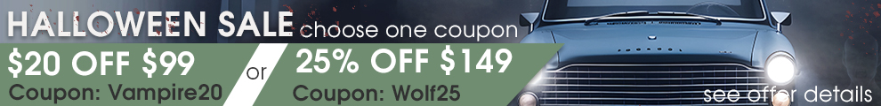 Halloween Sale - Choose One Coupon - $20 Off $99 Coupon Vampire20 or 25% Off $149 Coupon Wolf25 - see offer details