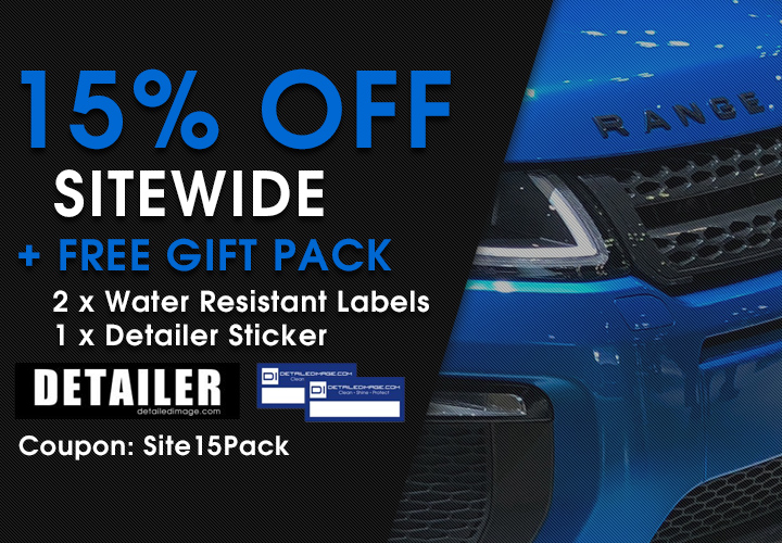 15% Off Sitewide + Free Gift Pack - 2 x Water Resistant Labels and 1 x Detailer Sticker