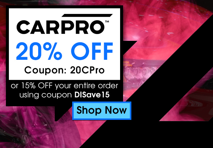 CarPro 20% Off - Coupon 20CPro or 15% Off your entire order using coupon DISave15 - Shop Now