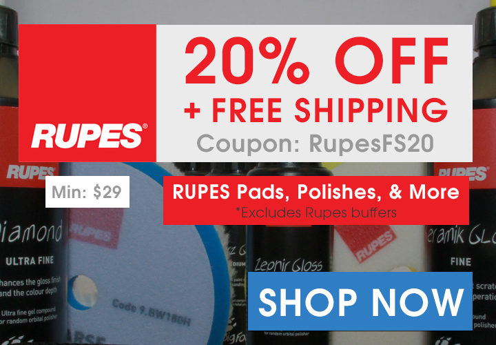 20% Off + Free Shipping Rupes Pads, Polishes, and More - Coupon RupesFS20 - Min $29 - Shop Now