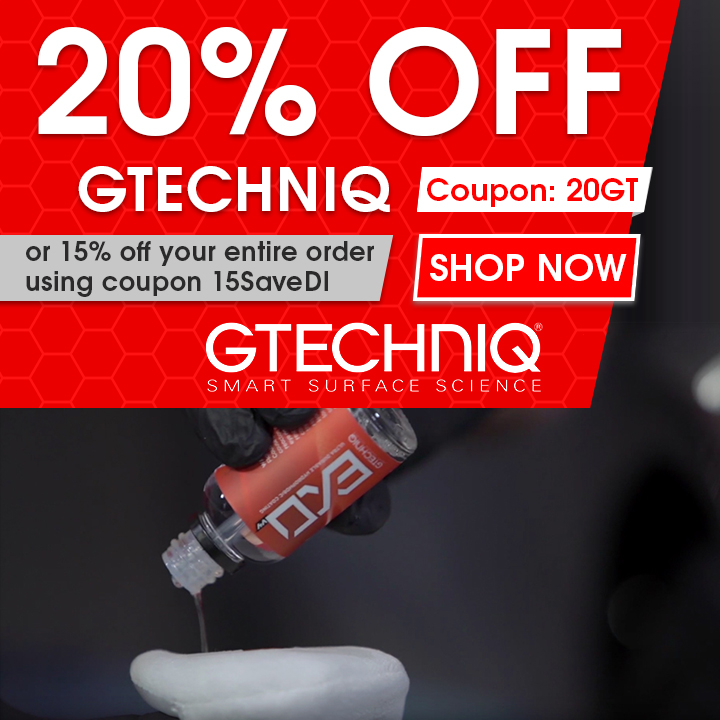 20% Off Gtechniq Coupon 20GT or 15% off your entire order using coupon 15SaveDI - Shop Now