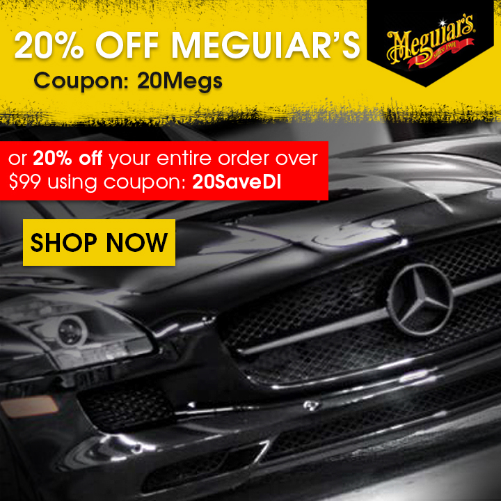 20% Off Meguiar's Coupon 20Megs or 20% off your entire order over $99 using coupon 20SaveDI - Shop Now